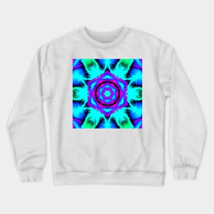 Psychedelic Mandala Flower Purple Blue and Green Crewneck Sweatshirt